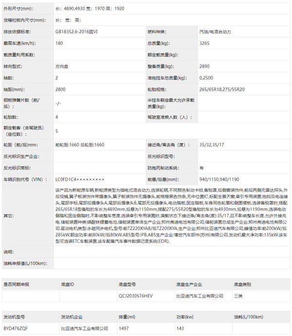 预售30万起！比亚迪方程豹首车豹5申报：干翻燃油越野车